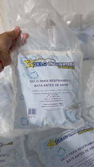 Saco de gelo em cubos 3 kg Gelo Indiaroba